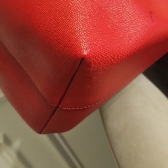 Fendi Monster Eyes Tote – Red Saffiano Leather With Fendi Charm - Picture 13 of 16